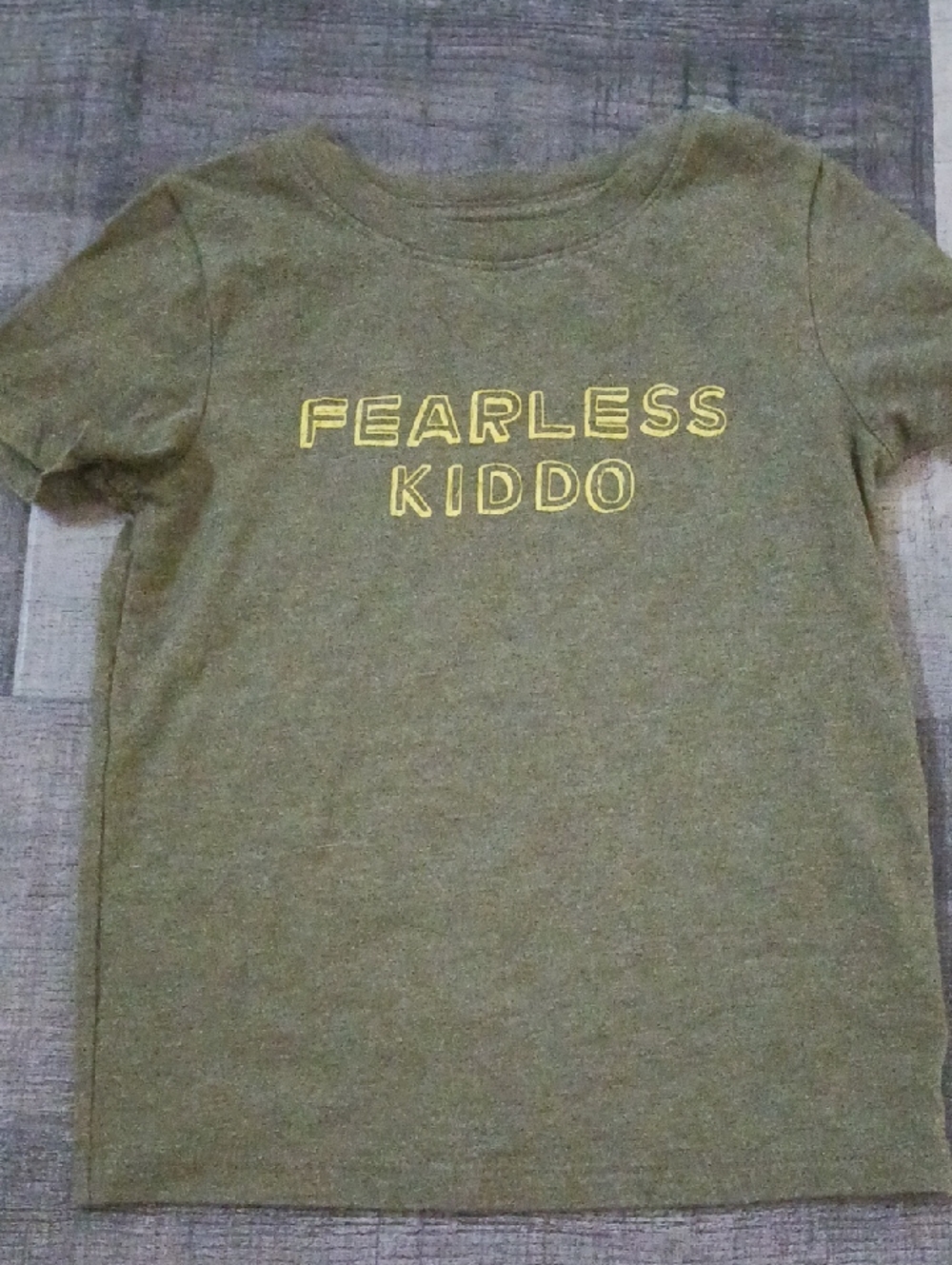 Cat & Jack Olive Green 'Fearless Kiddo' Short Sleeve Tee